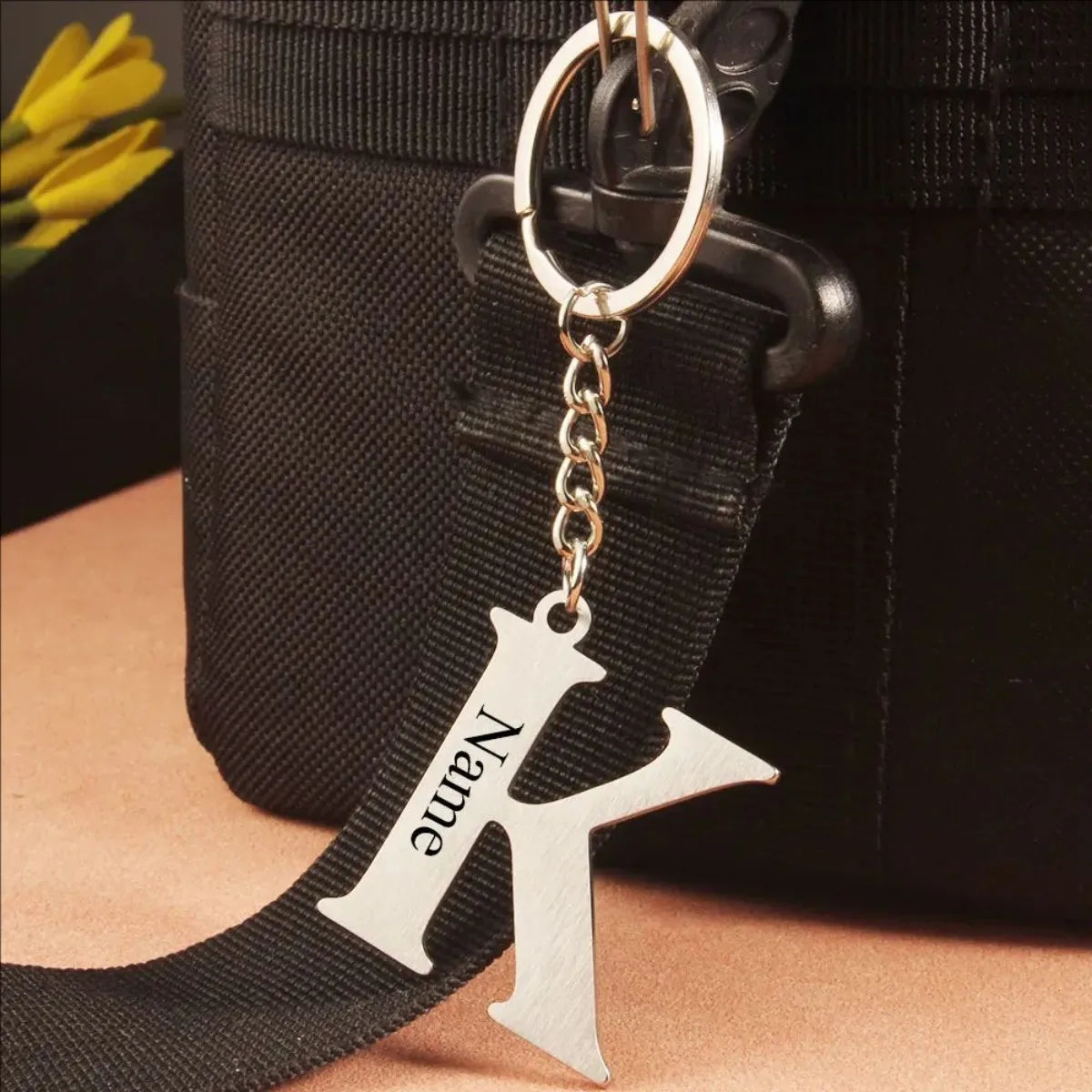 Custom A-Z Initial Engraved Keychain