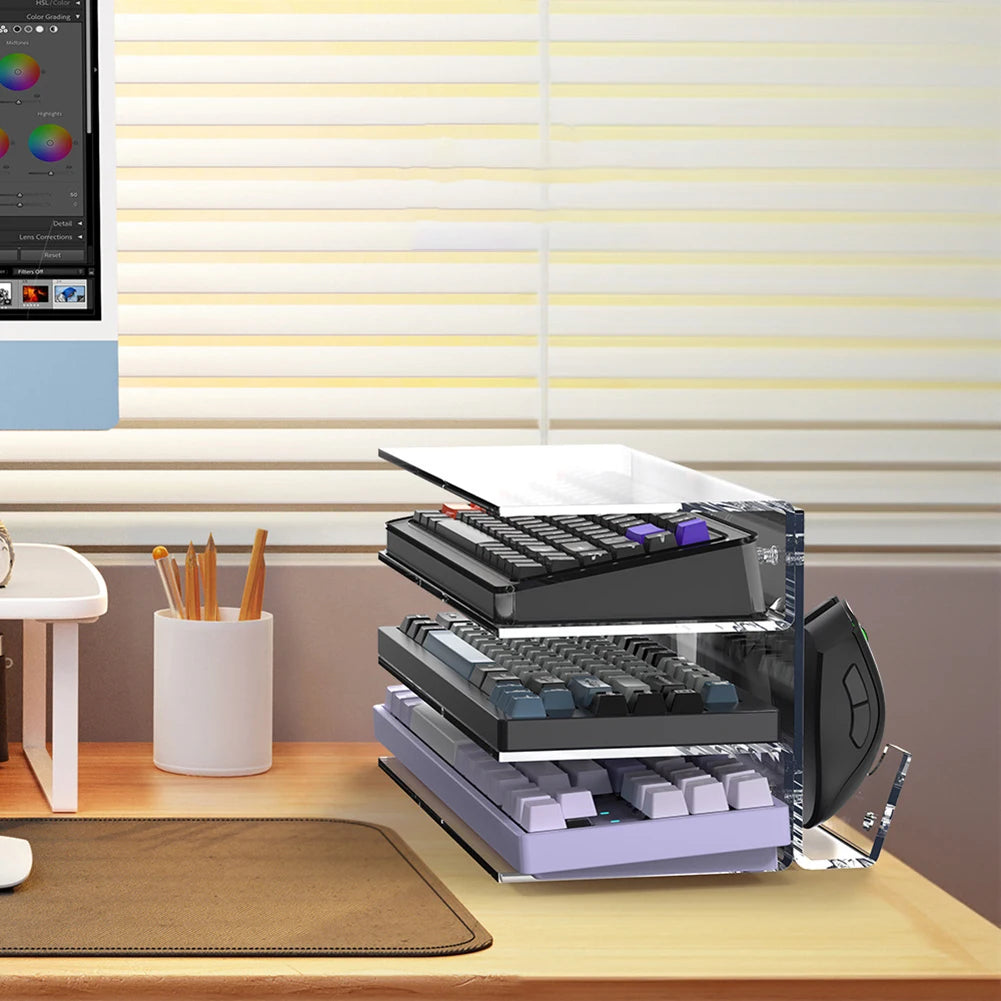 3-Tier Acrylic Keyboard Mouse Organizer