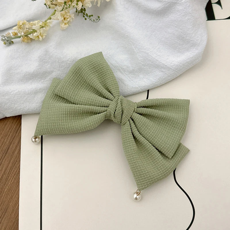 Korean Pearl Bow Silk Mesh Hairbands
