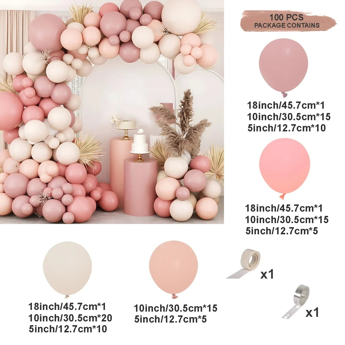 Retro Pink Pastel Macaron Balloon Kit