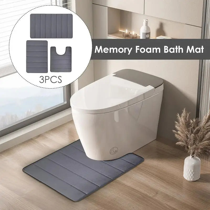 Ultra Thick 3-Piece Bathroom Rug Set