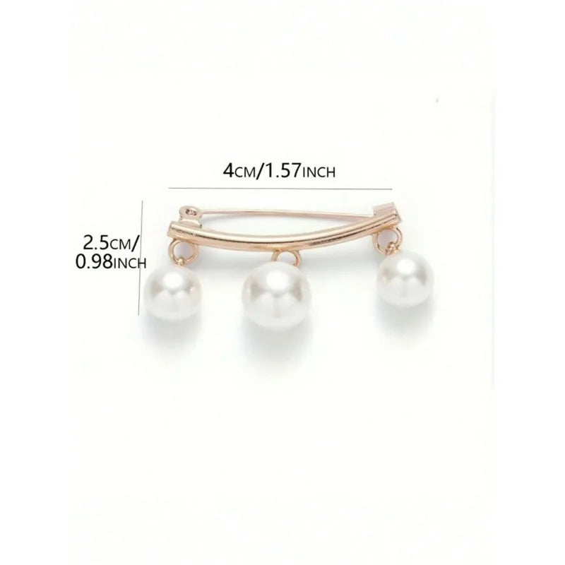 Pearl Brooch V-Neck Dress Pin Set