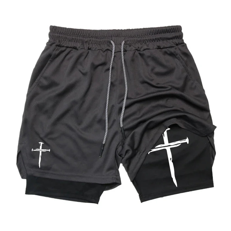 Cross Graphic 2-in-1 Workout-Laufshorts für Herren