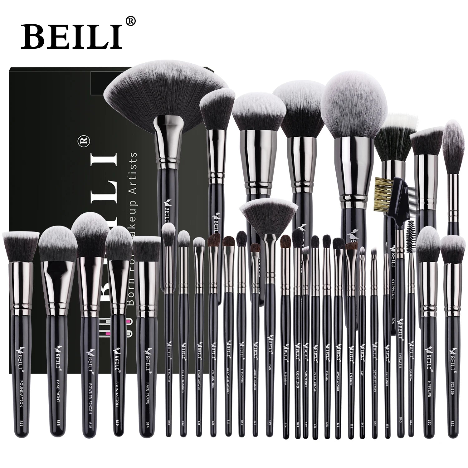 BEILI Premium Makeup Brush Set 12-35pcs