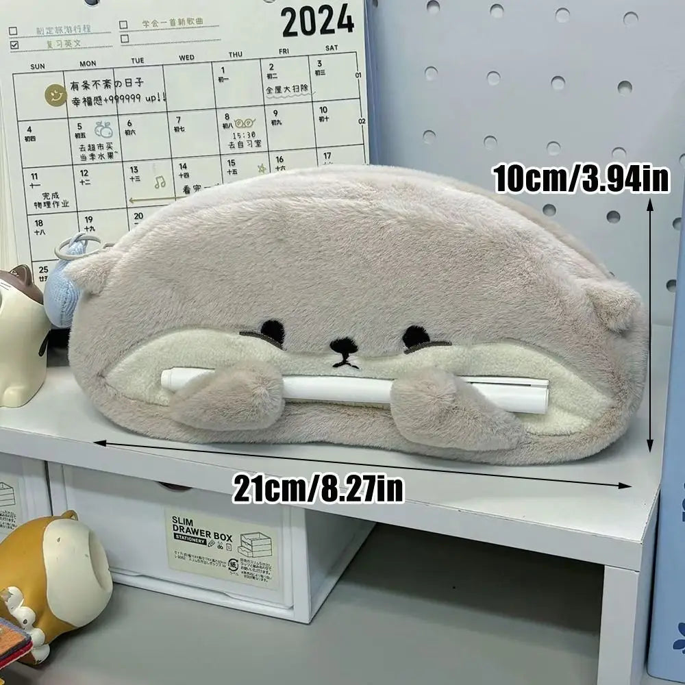 Cute Plush Otter Penguin Pencil Case