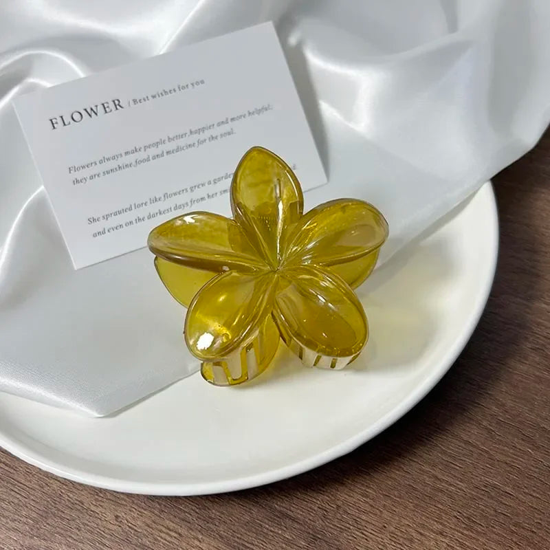 Vintage Brown Flower Hair Claw Clip