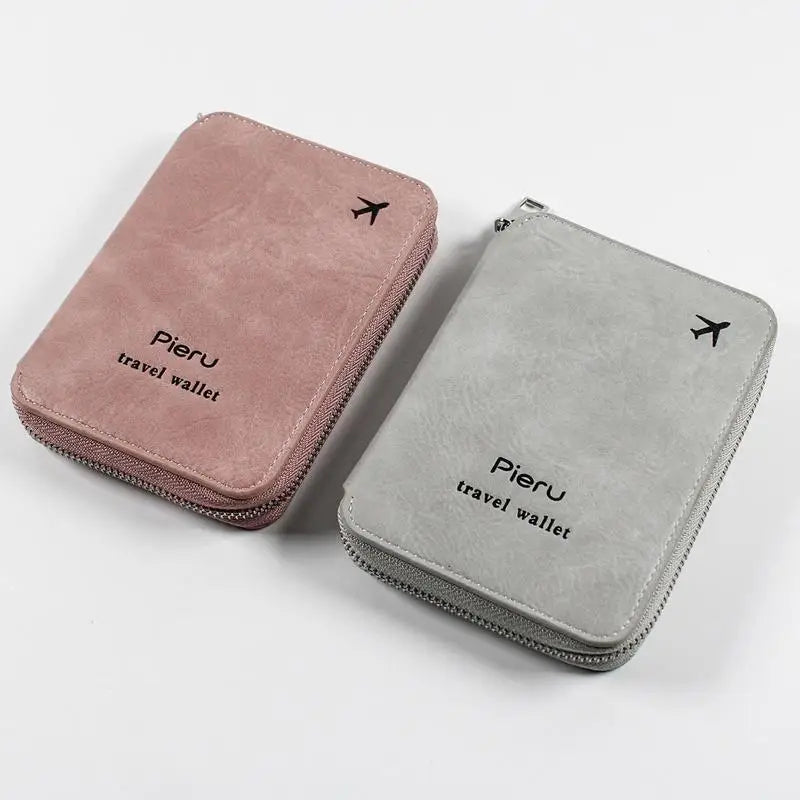 RFID PU Leather Passport Card Holder