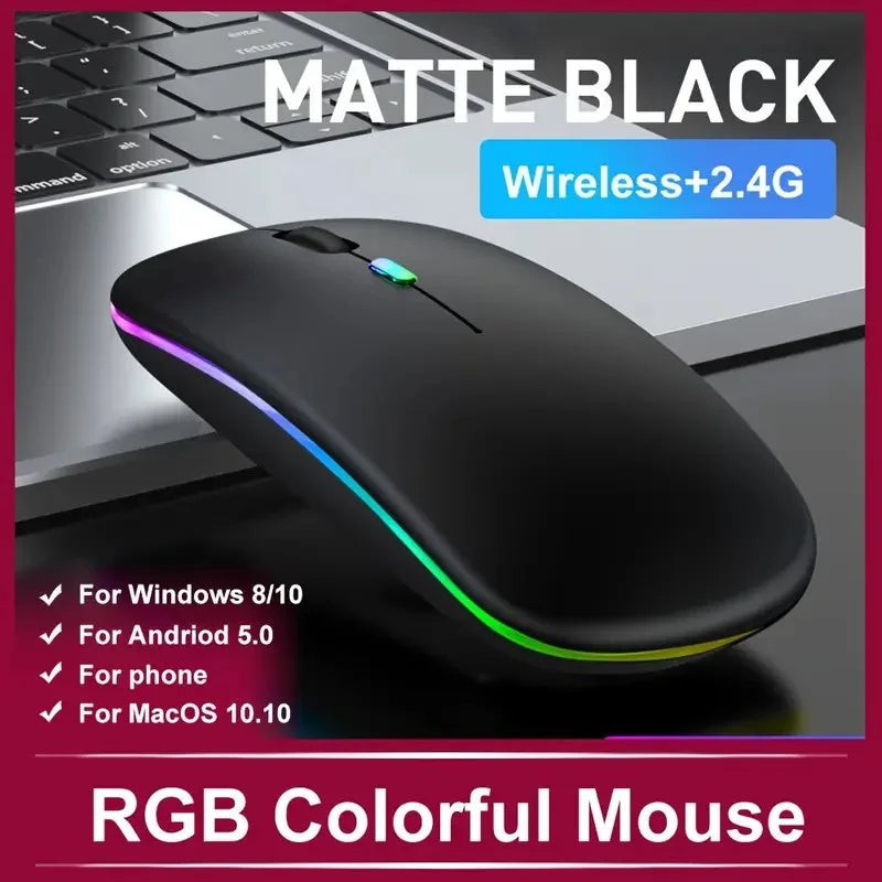 Rechargeable Wireless RGB Ergonomic Mouse