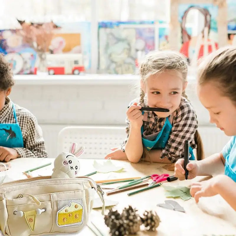 Cheese Pattern Large Pencil Pouch Bag