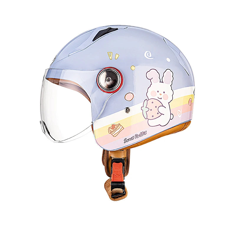 Cute Kids Motorcycle Helmet Open Face