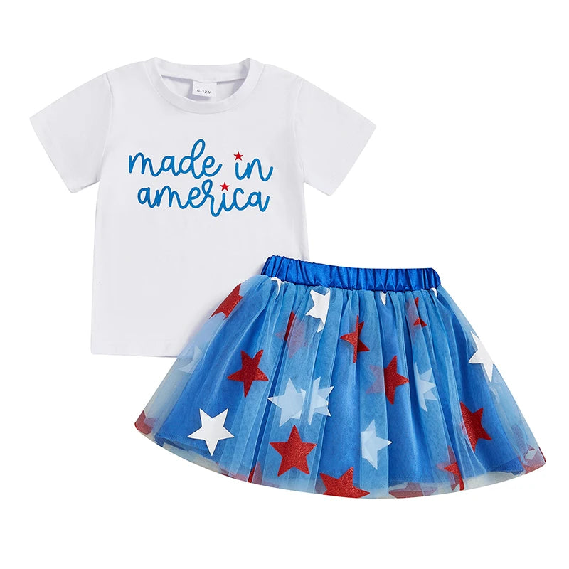 Outfit-Set für den 4. Juli für Kleinkinder, Mädchen