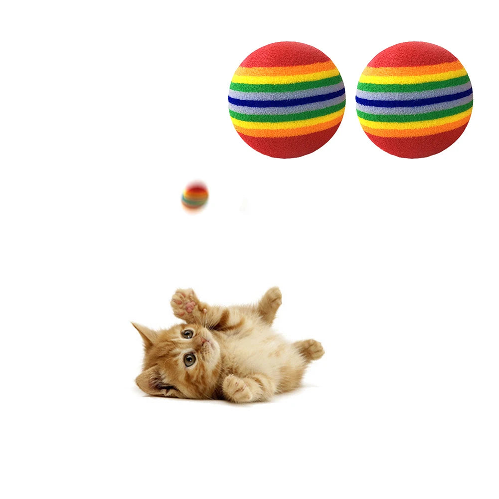 Rainbow Striped Pet Chewing Ball Toy