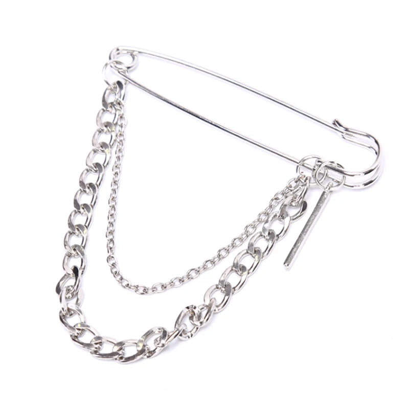 Unisex Classic Chain Pin Brooch