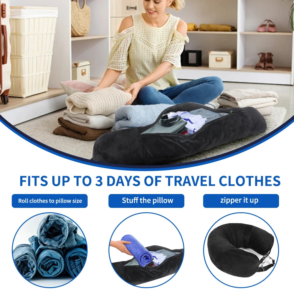 Fillable Travel Neck Pillow – Velvet