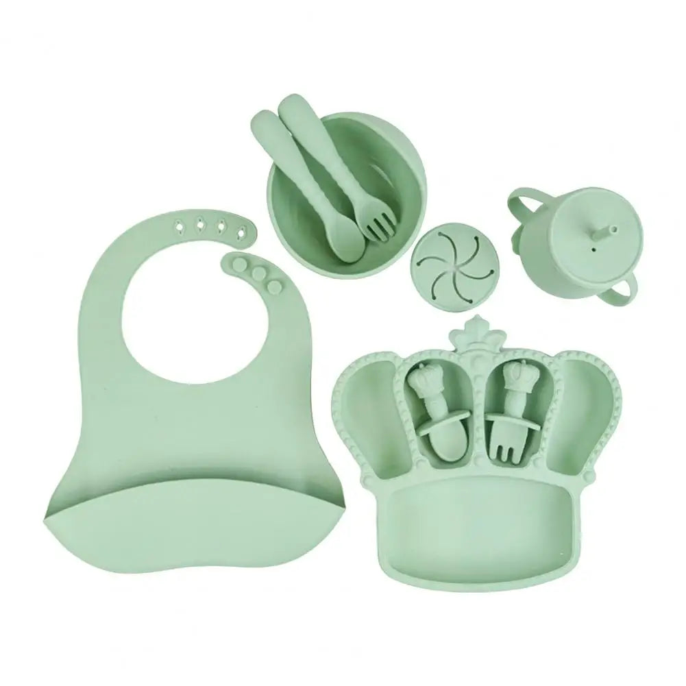 9Pcs Silicone Baby Feeding Tableware Set