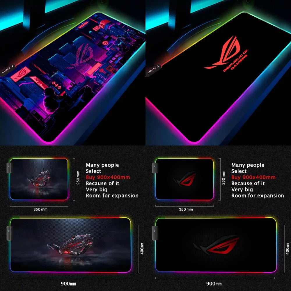 ftvae RGB ROG Gaming Mouse Pad LED Mat