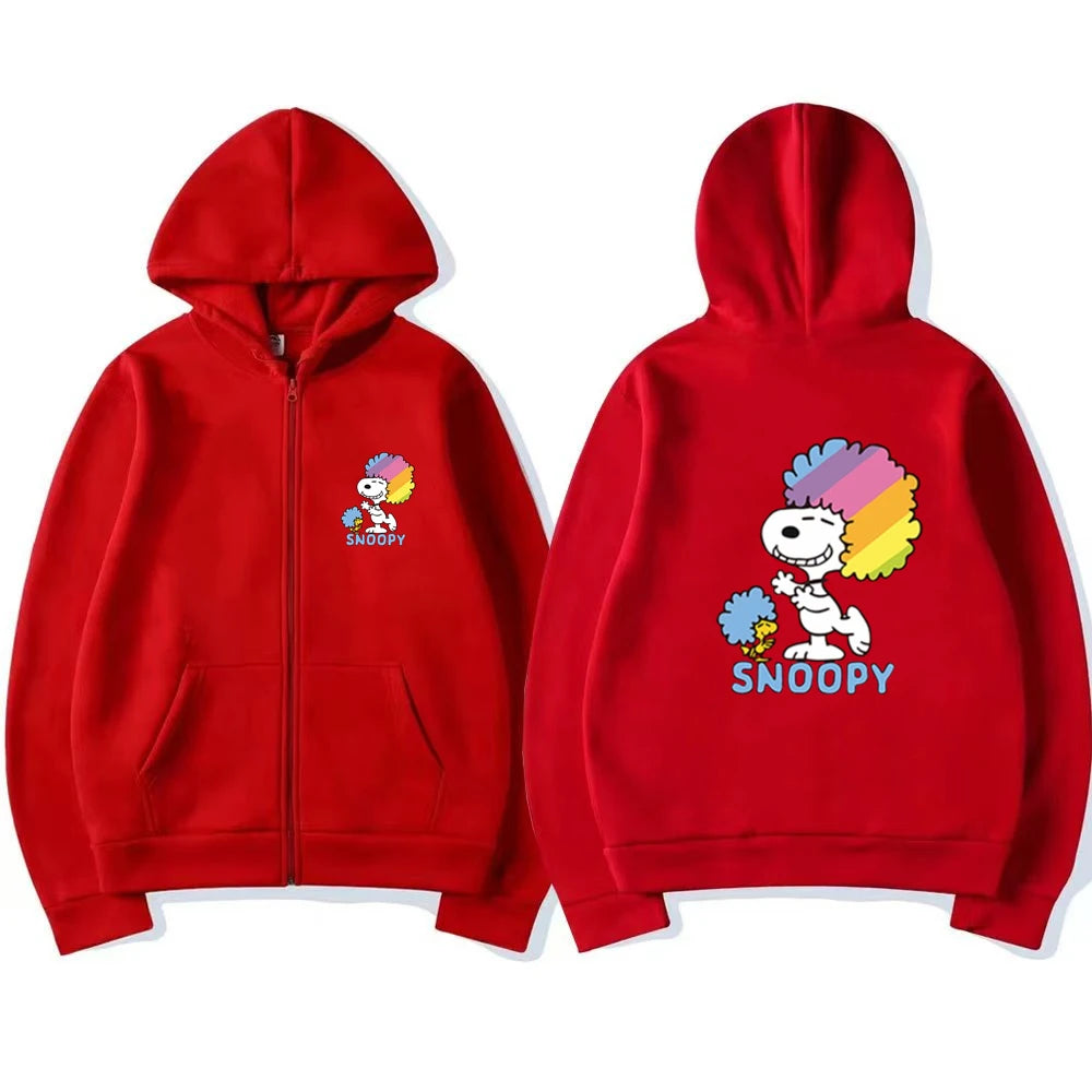 Disney Snoopy Kinder-Kapuzenpullover mit Reißverschluss – Rosa