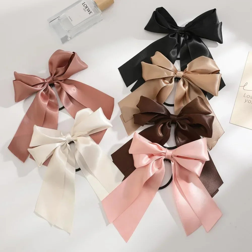 6PCS Satin Ribbon Bow Hair Ties Set