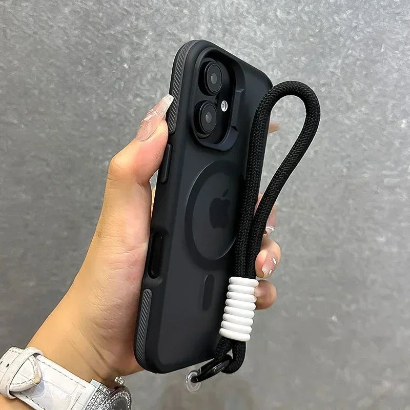 Luxury MagSafe Matte Case with Lanyard