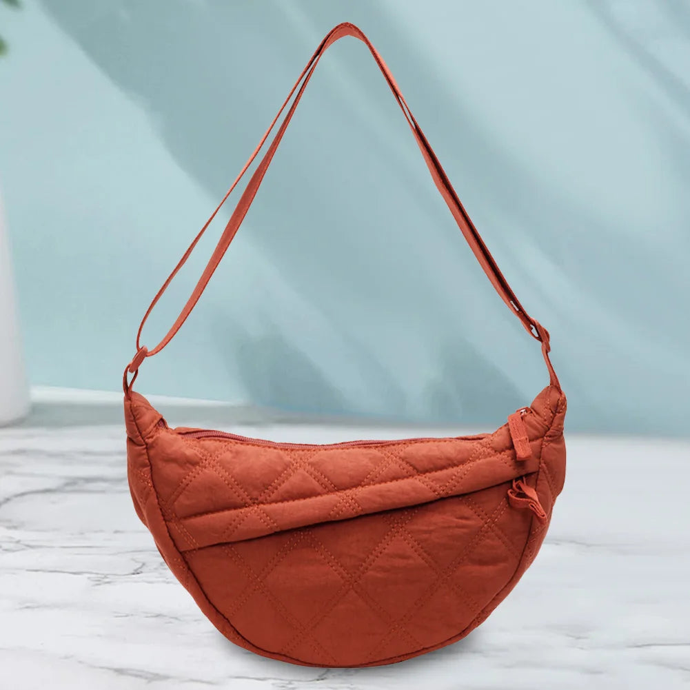 Nylon Zipper Hobo Crossbody Bag