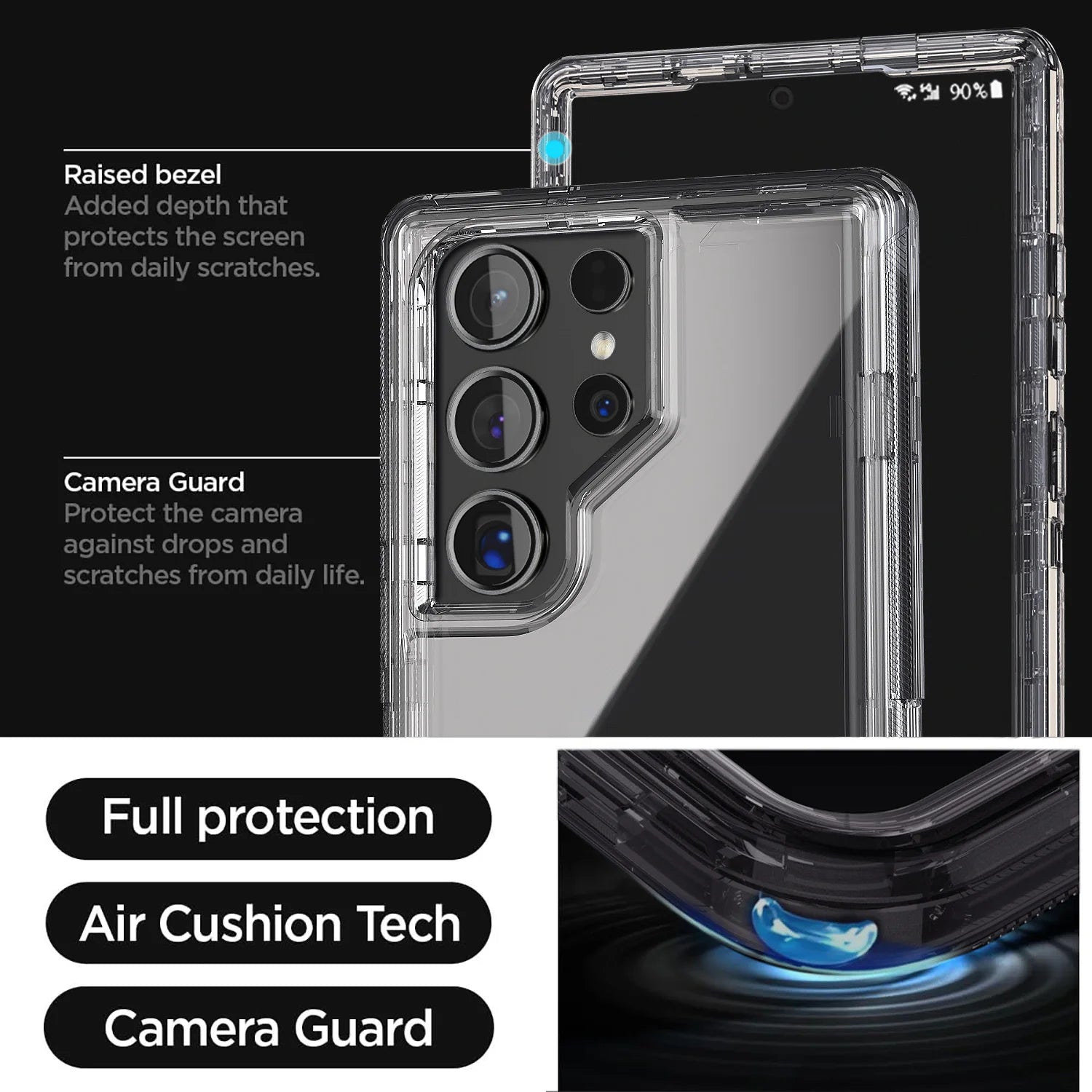 Hybrid Rugged Clear Samsung S23 Case