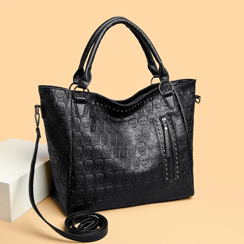 Punk Skull Studded PU Leather Bag