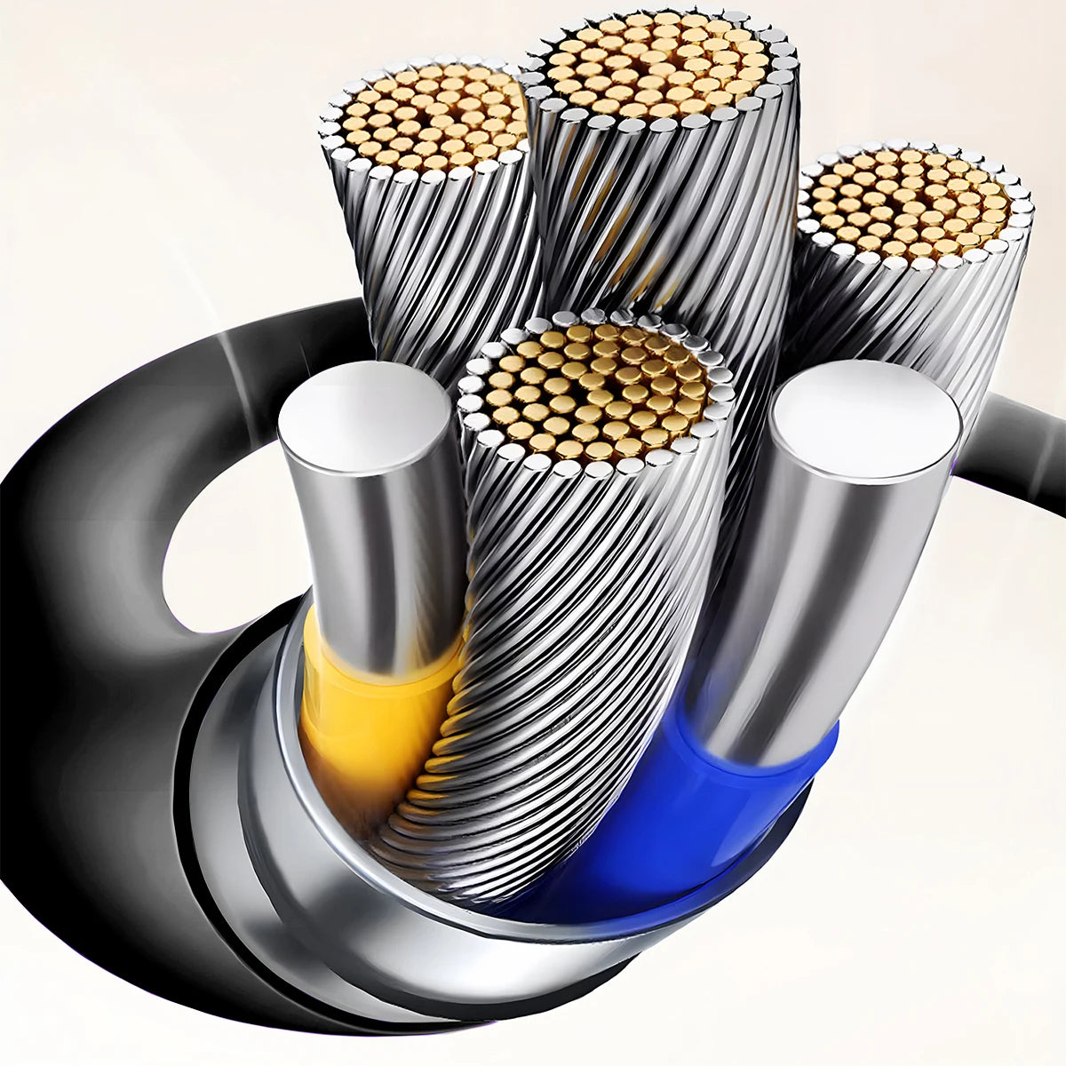 USB-C-auf-C-Silikonkabel mit Lichtern