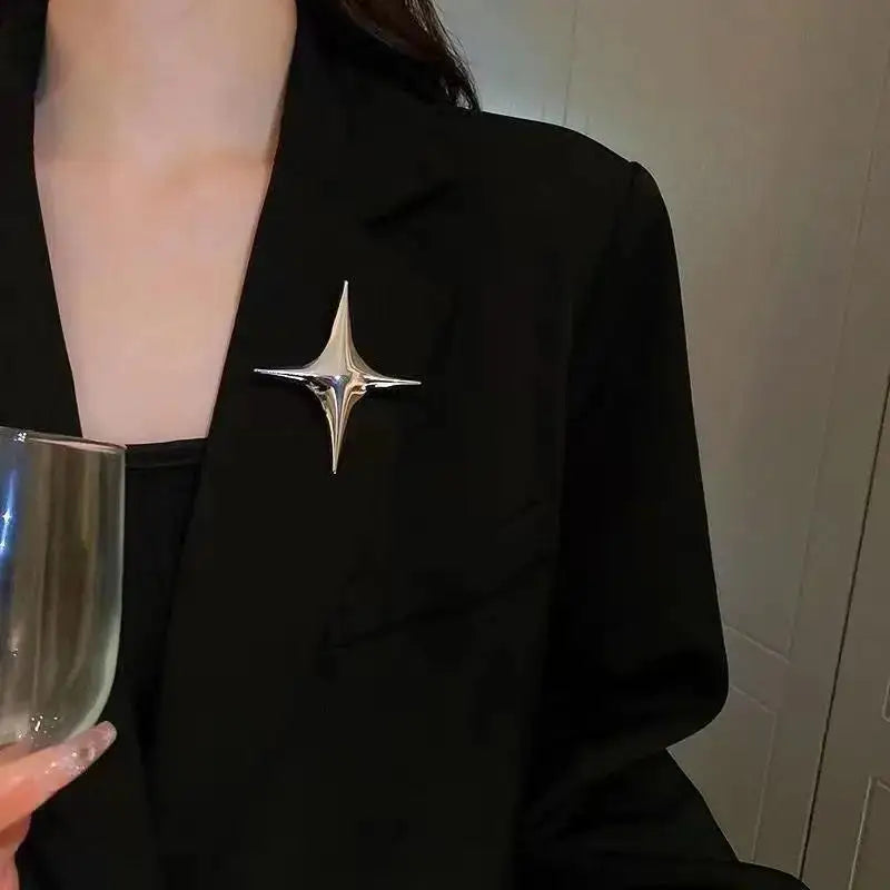 Cool Cross Star Shaped Brooch Pin