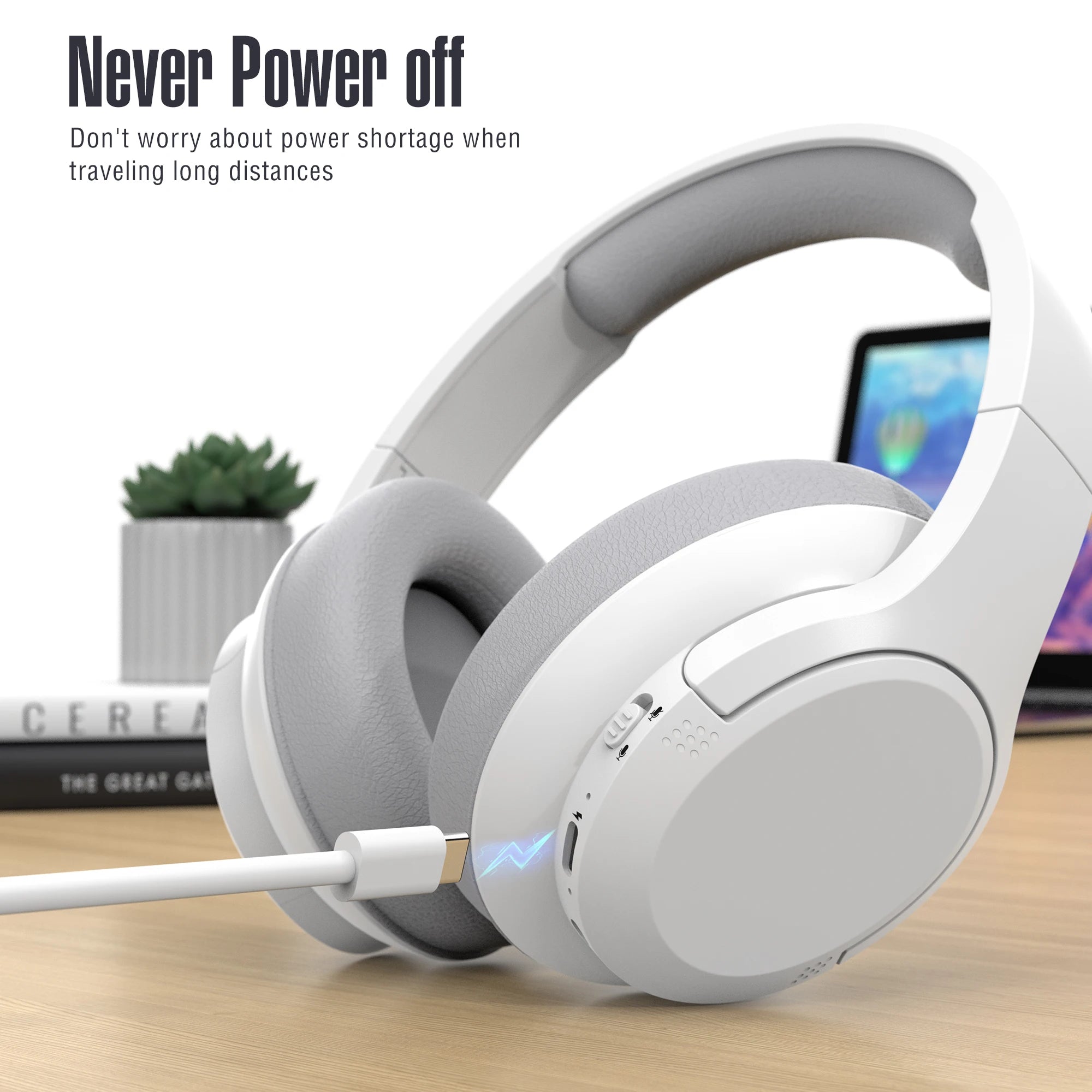 Bluetooth Wireless Over-Ear Headphones 48H