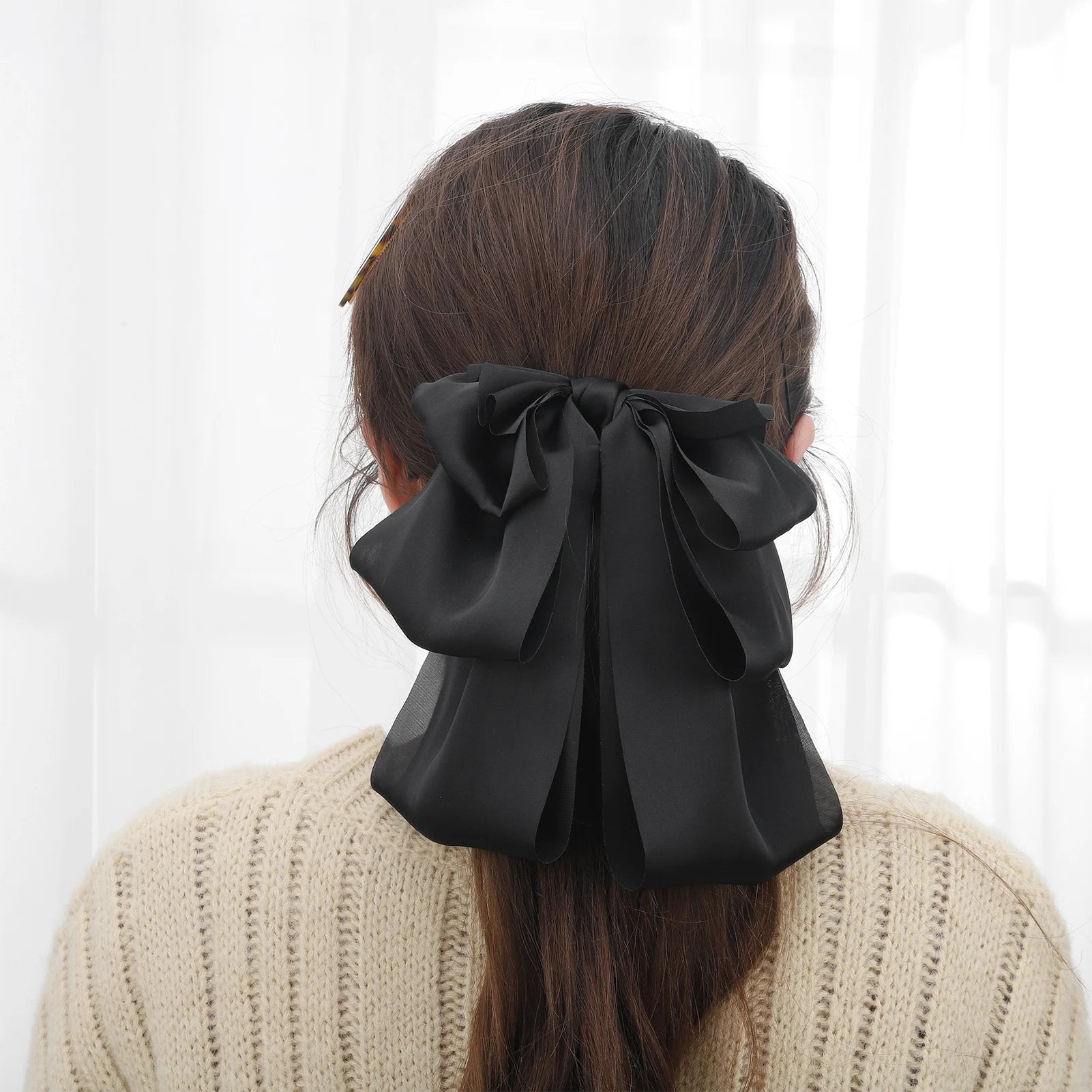 7PCS Big Ribbon Bow Hair Clips Set