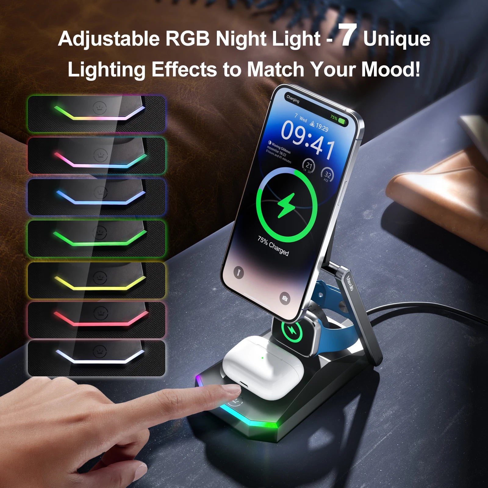 Foldable 3-in-1 Wireless Charger Stand