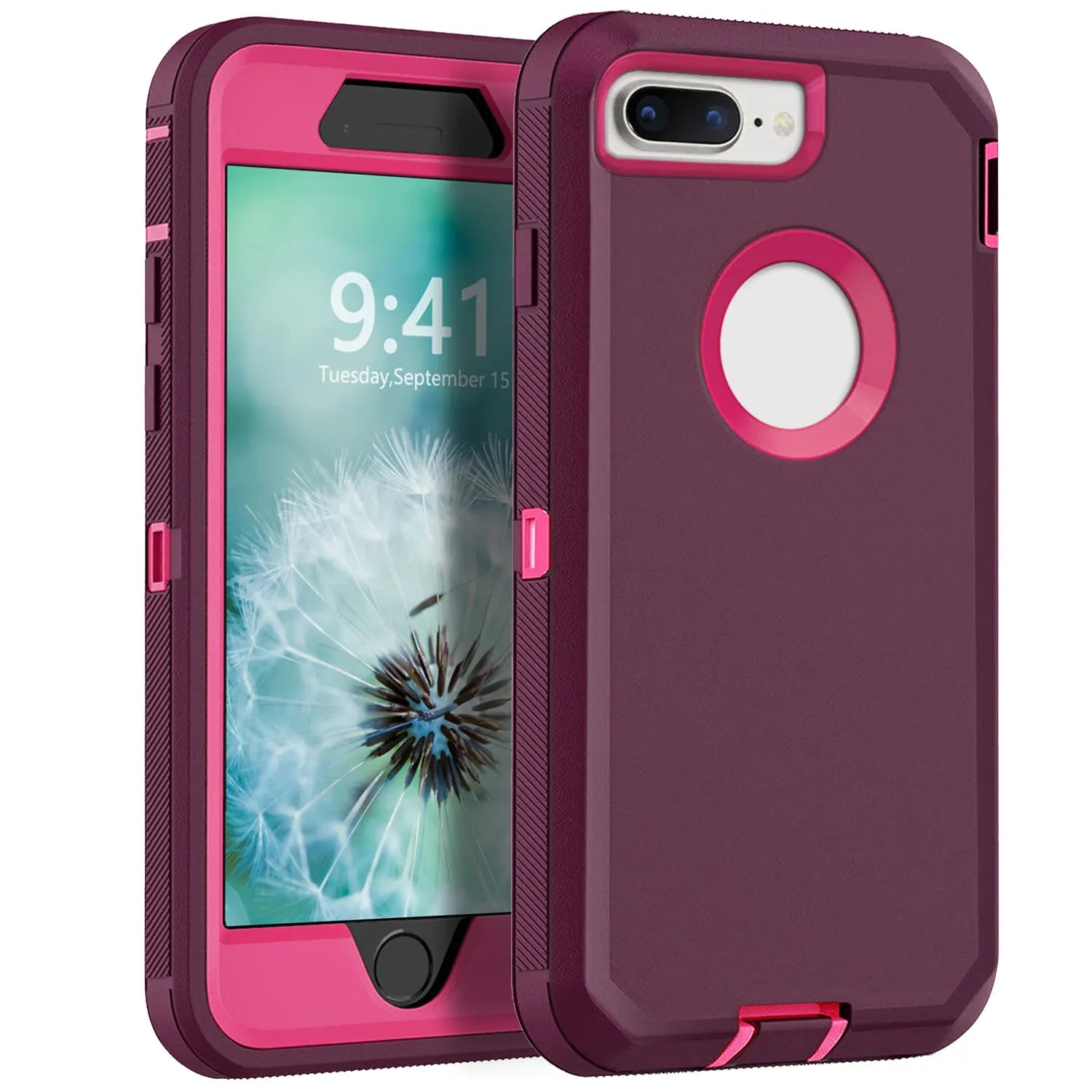 Dark Red Rugged for iPhone 8 Case