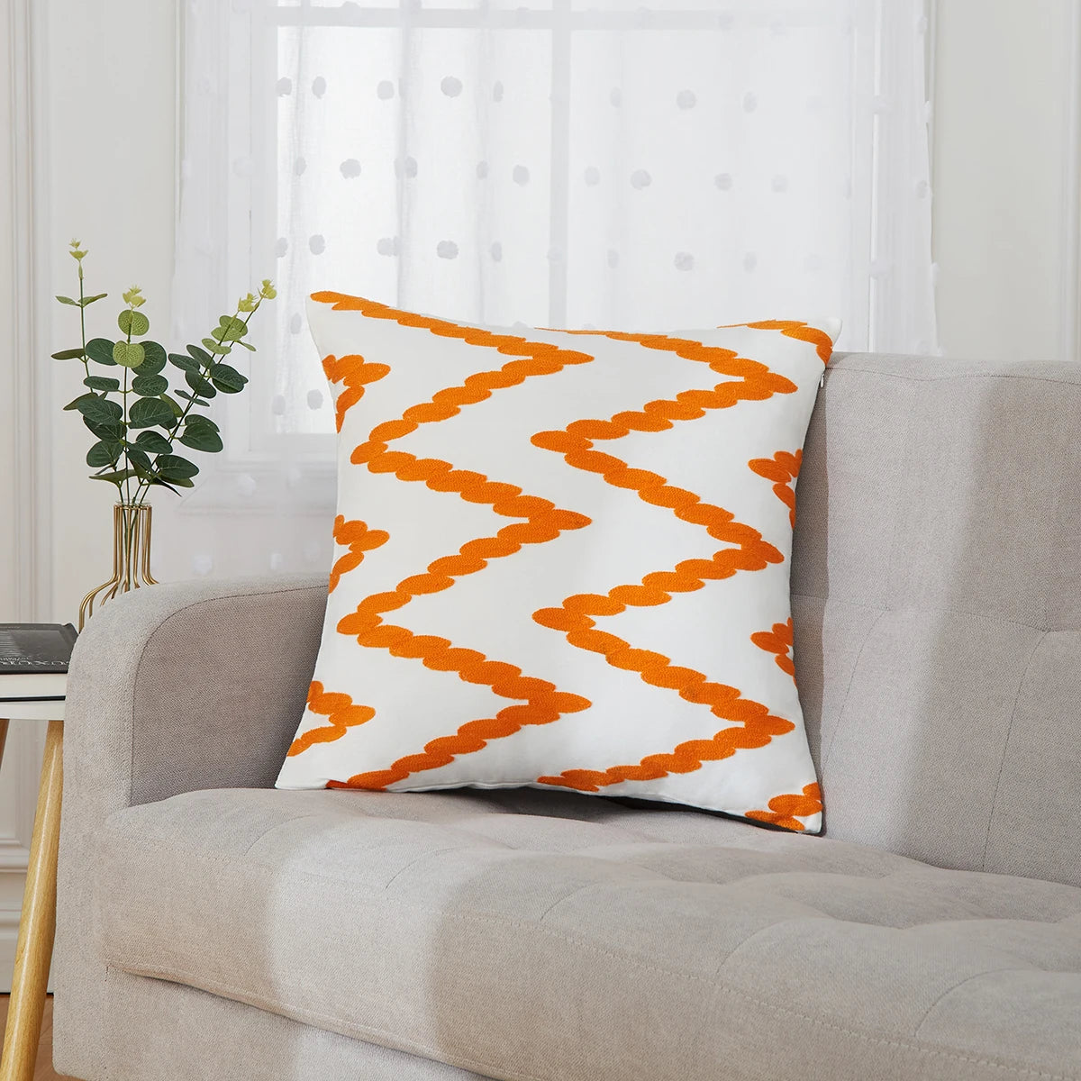 Yellow Embroidered Pillow Covers