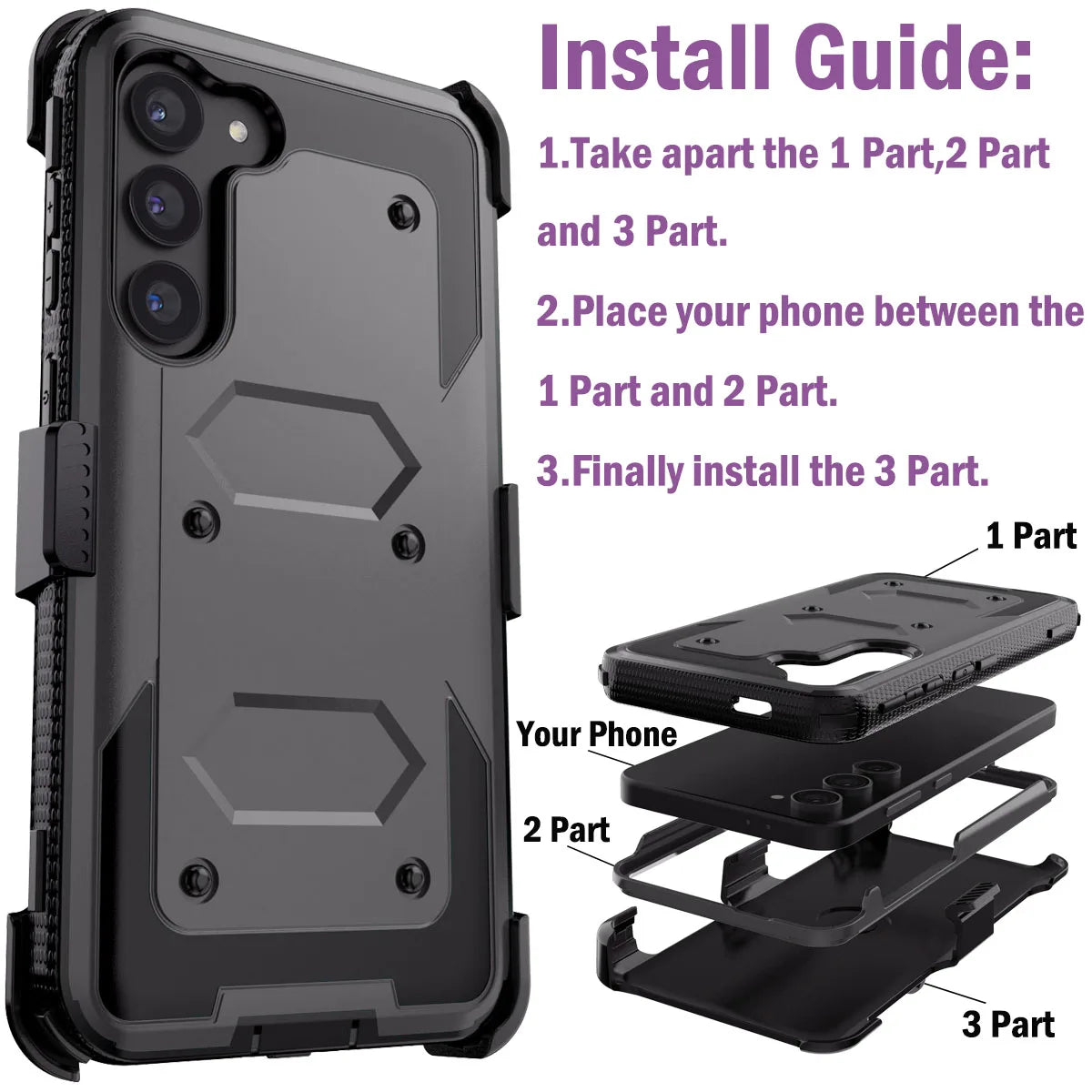 Galaxy S23 Rugged Case with Belt Clip