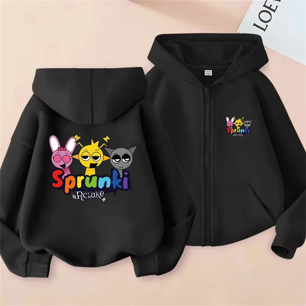 Sprunki Incredibox Kids Zipper Hoodie