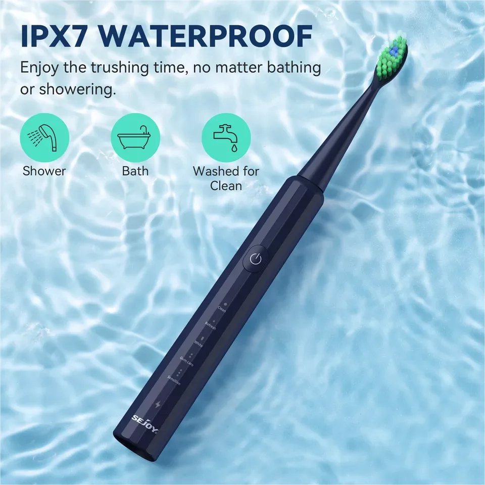 SEJOY Sonic Toothbrush 8 Heads USB Rechargeable