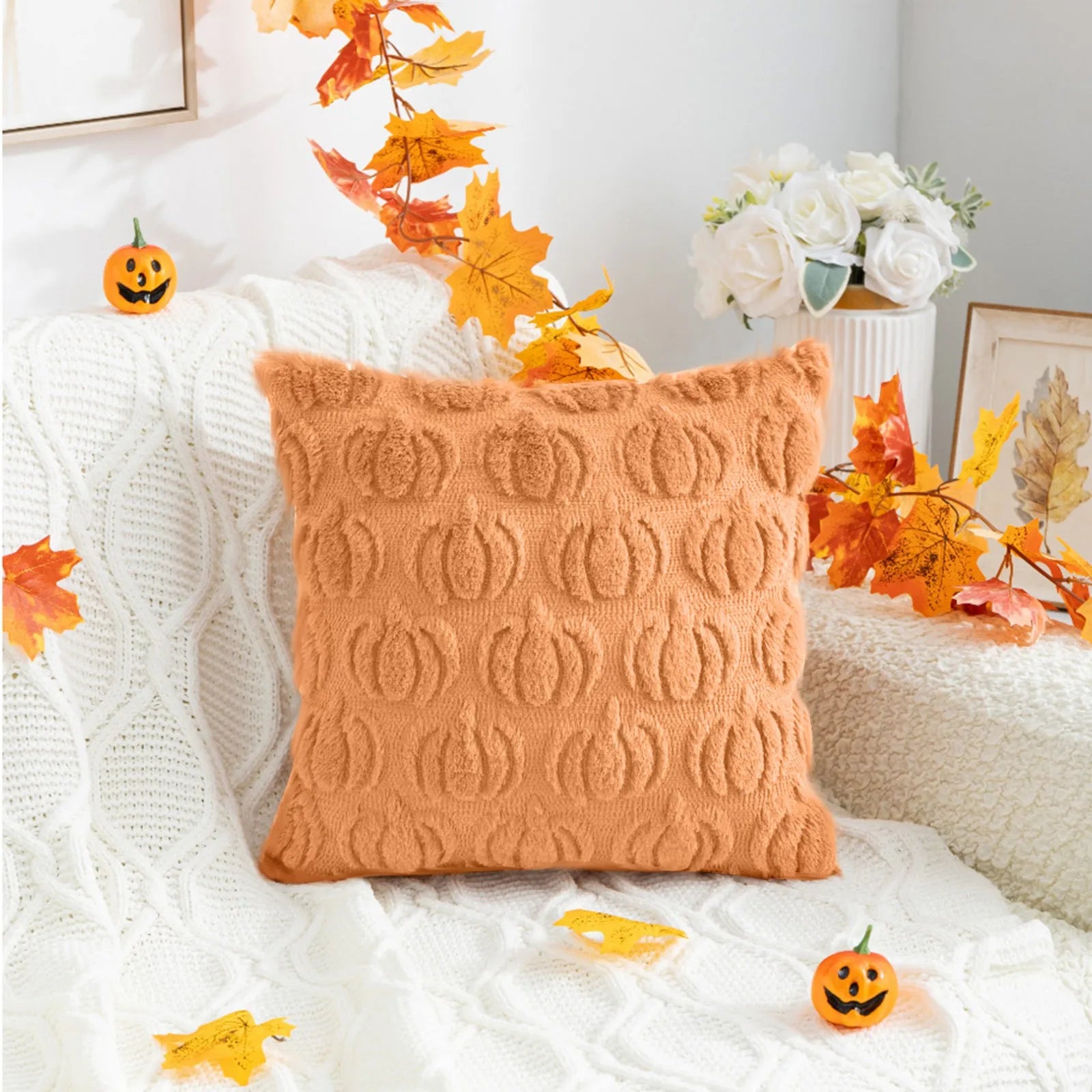 Pumpkin Halloween Plush Pillow Covers