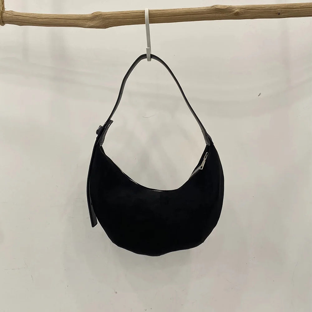 Women’s Suede Crescent Shoulder Bag