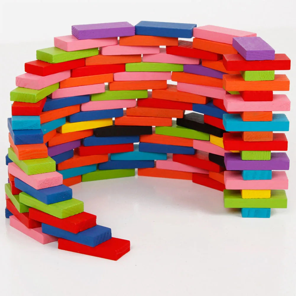 120pcs Rainbow Wood Domino Kit