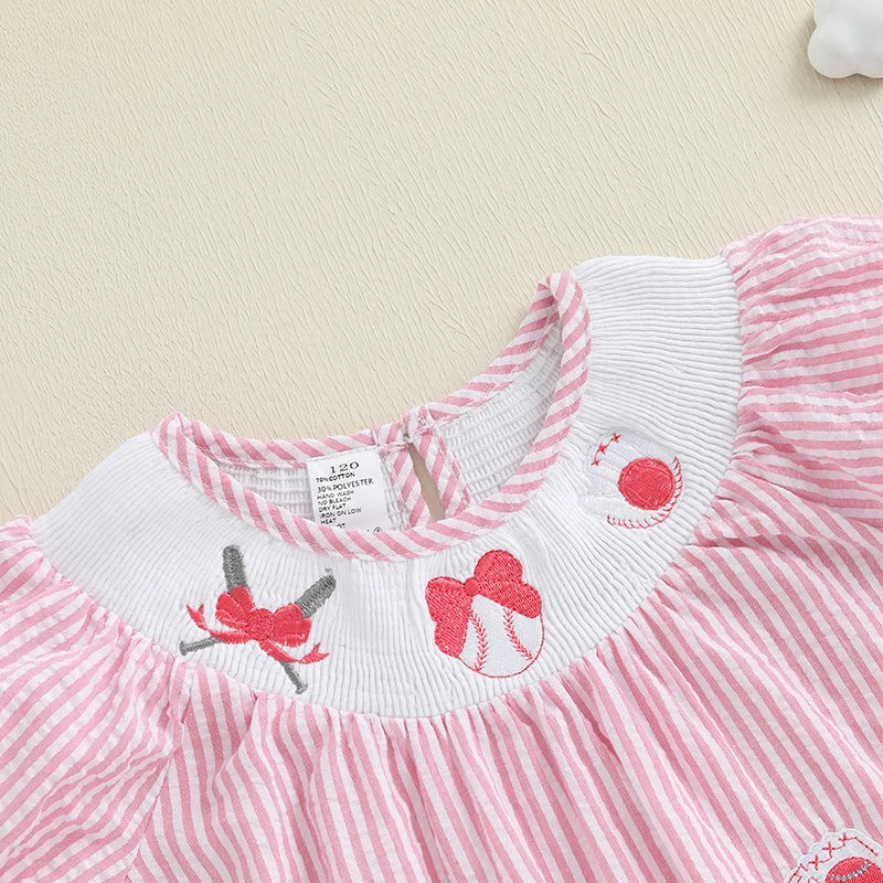 Besticktes A-Linien-Kleid für Mädchen mit Blumenmuster