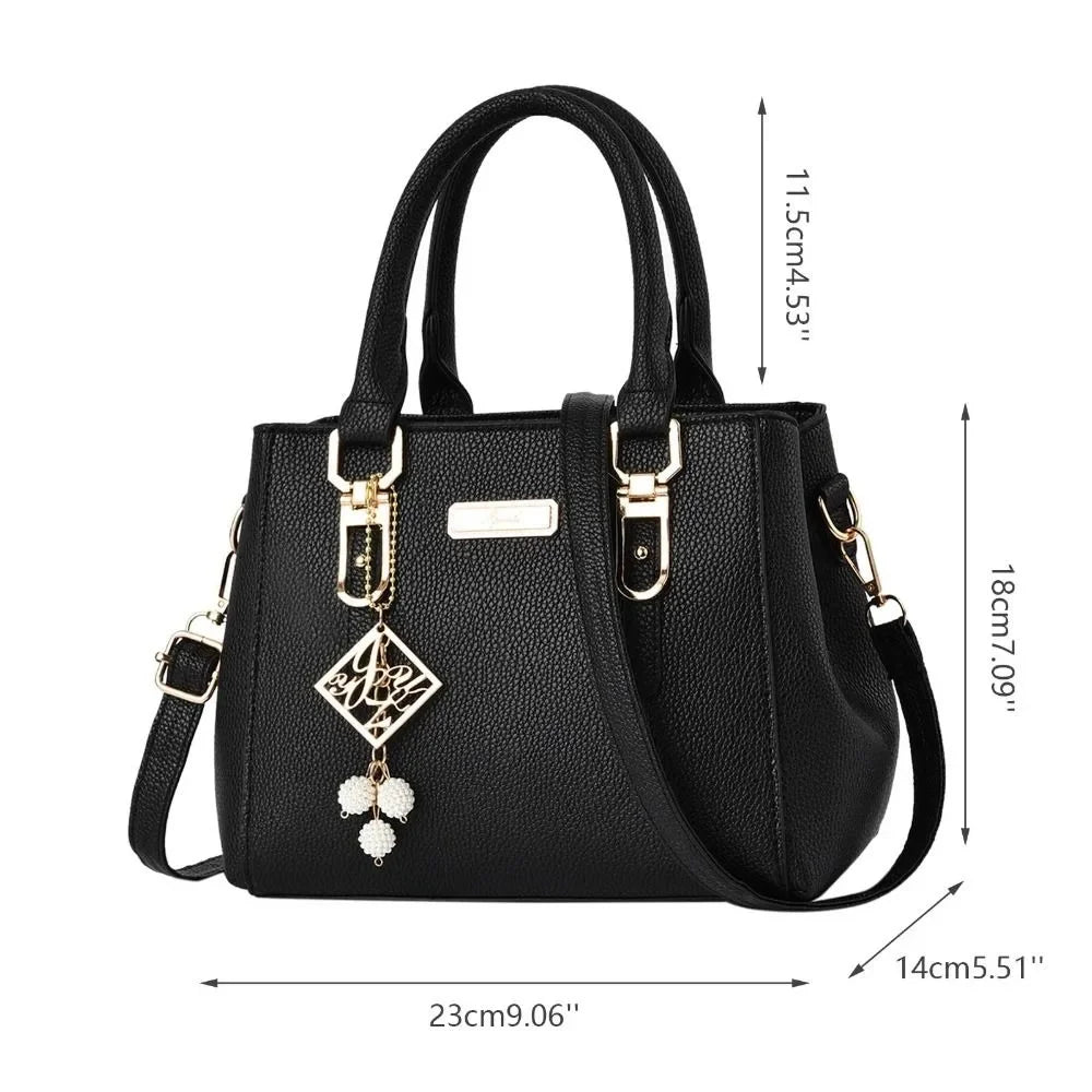 Casual Leather Shoulder Handbag