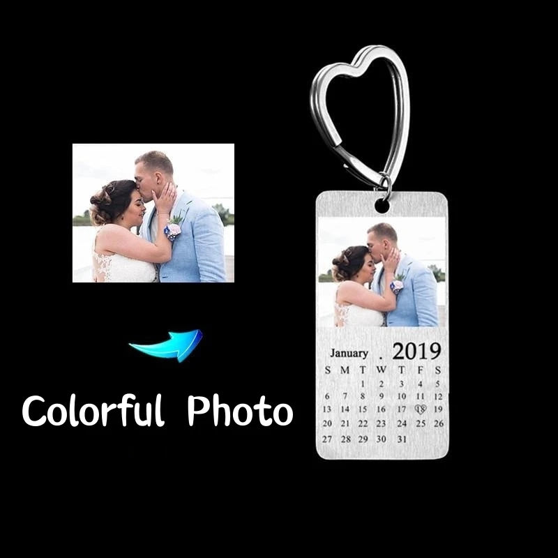 Custom Stainless Colorful Photo Keychain