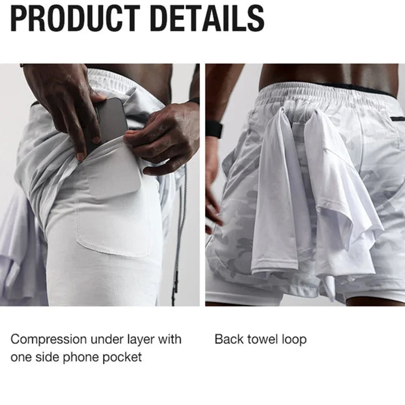Cross Graphic 2-in-1 Workout-Laufshorts für Herren