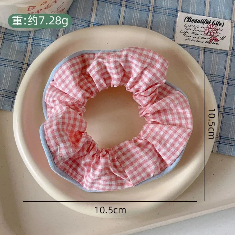 2024 Spring Lattice Print Hair Ties