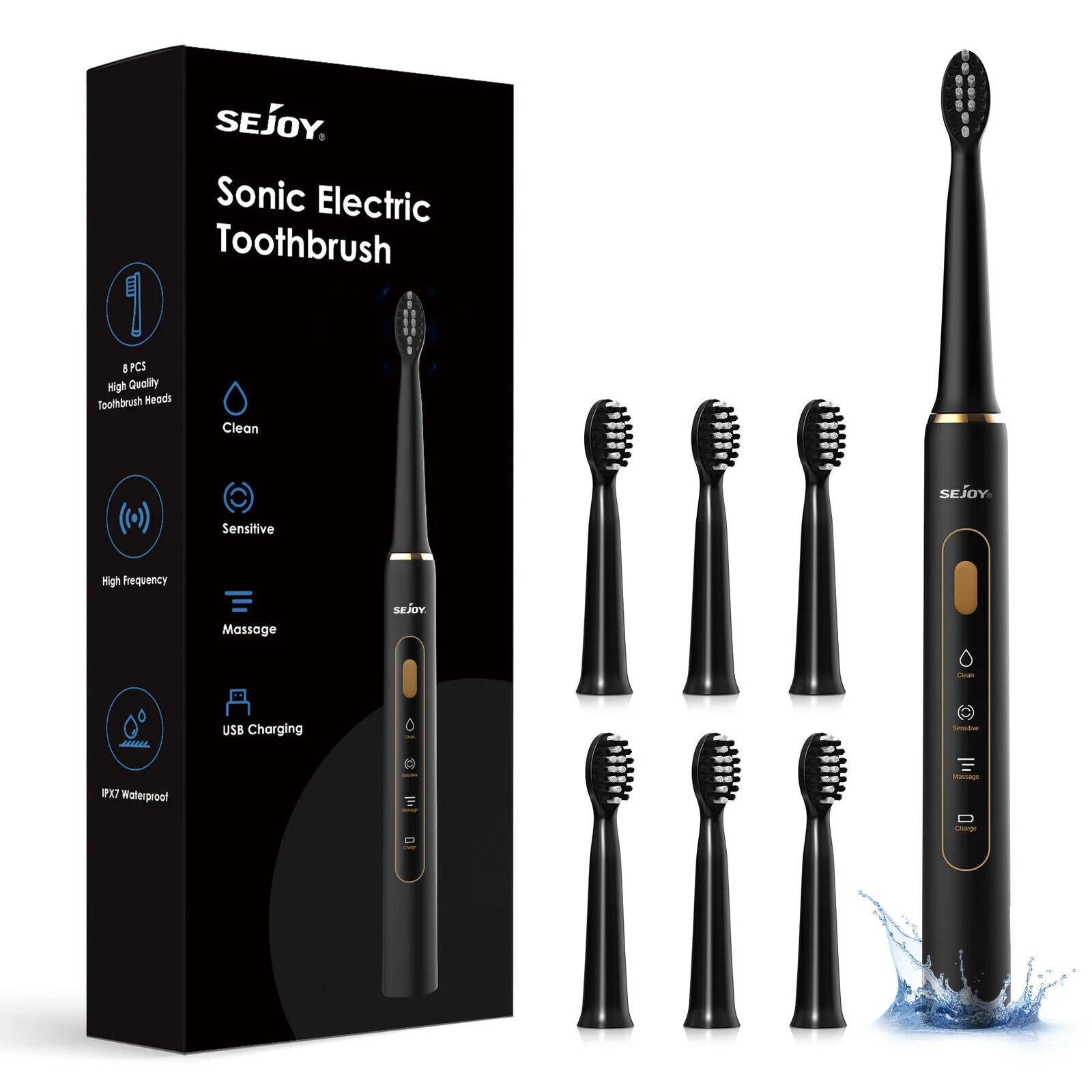 SEJOY Sonic Electric Toothbrush 3 Modes