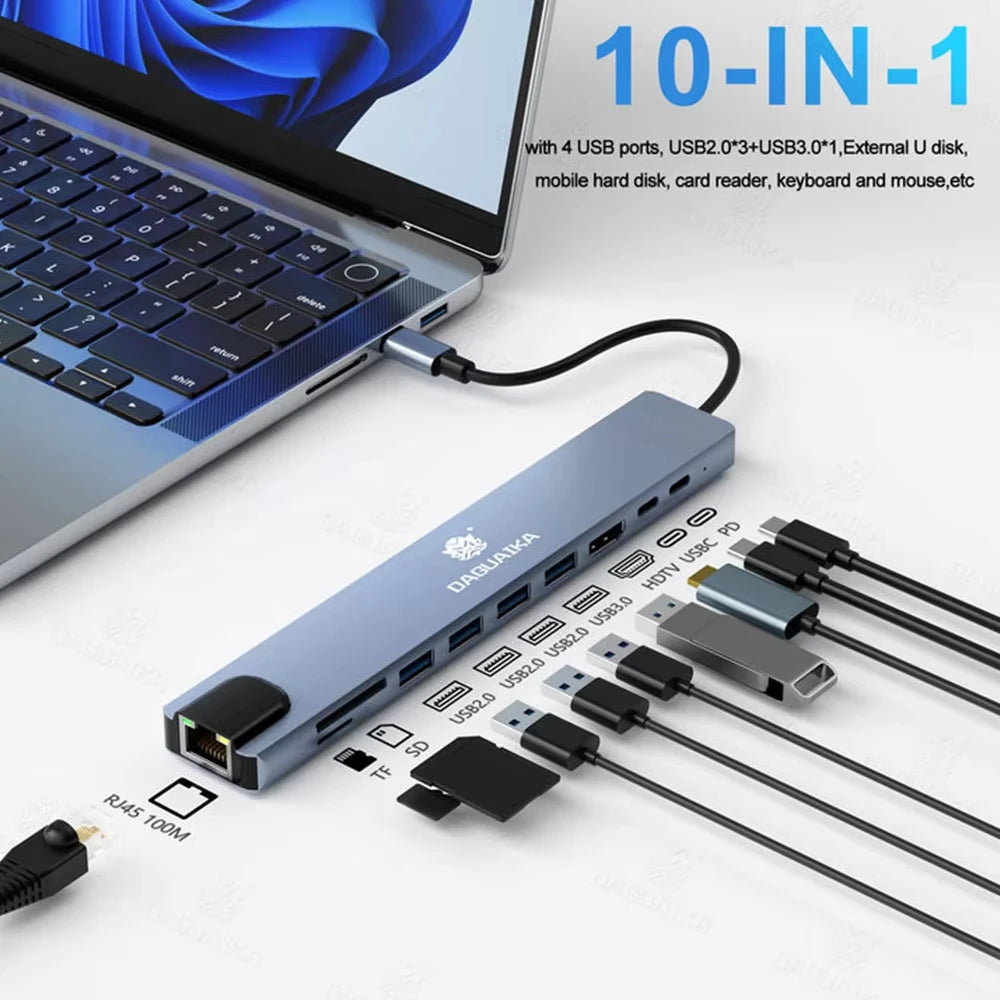 10-in-1 USB C 4K RJ45 PD100W
