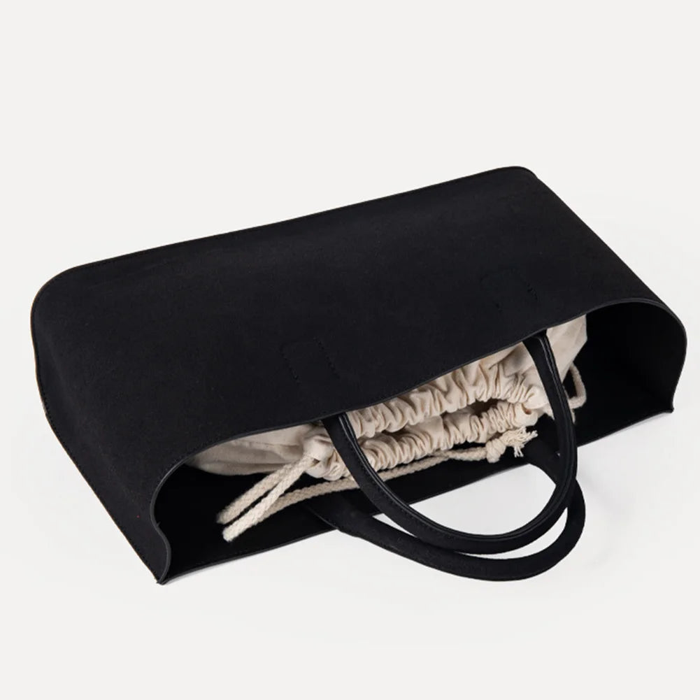 Multi-Pocket Suede Shoulder Handbag