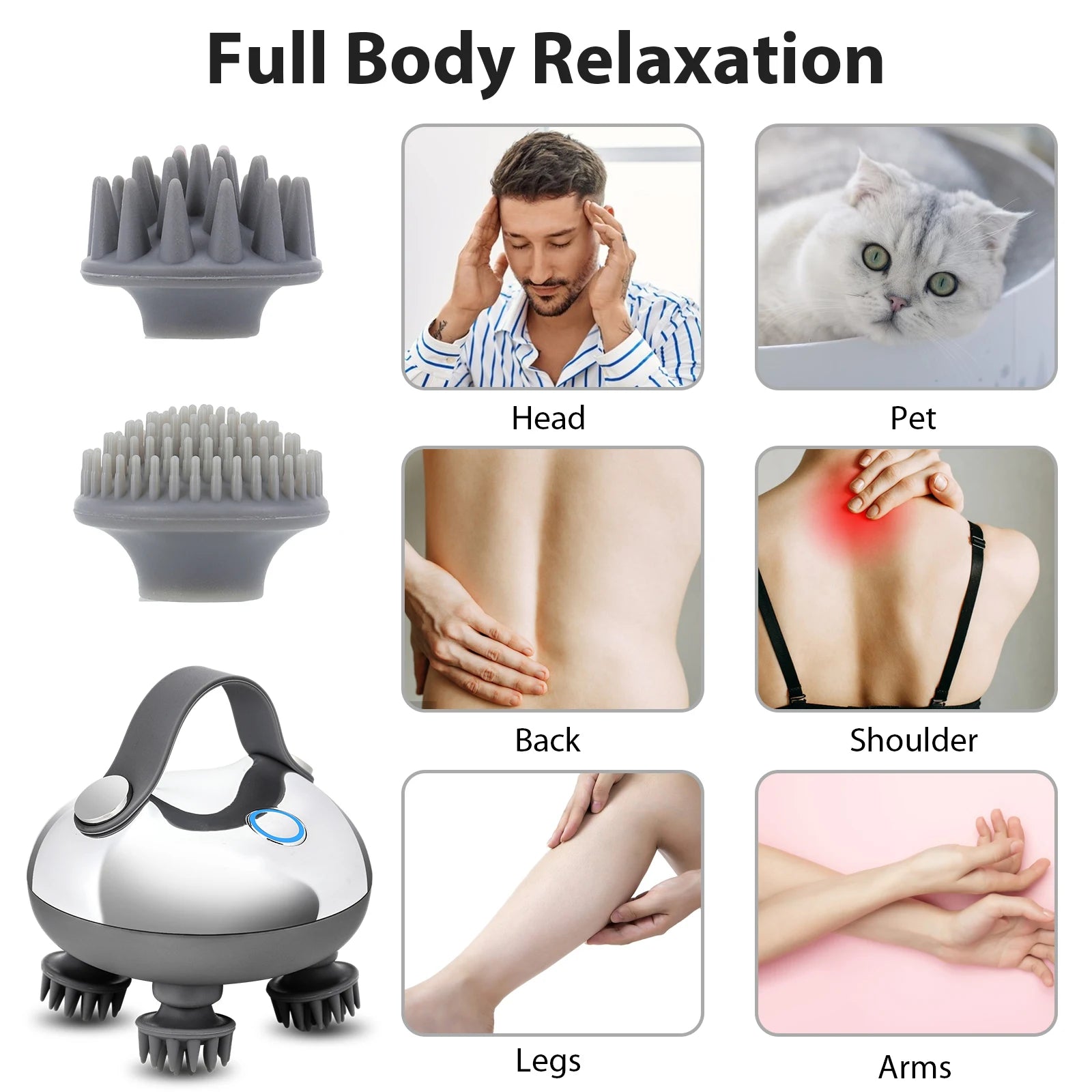 Waterproof Handheld Hair Scalp Massager