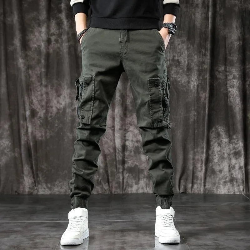 Slim Fit Cargohose für Herren – Schwarz