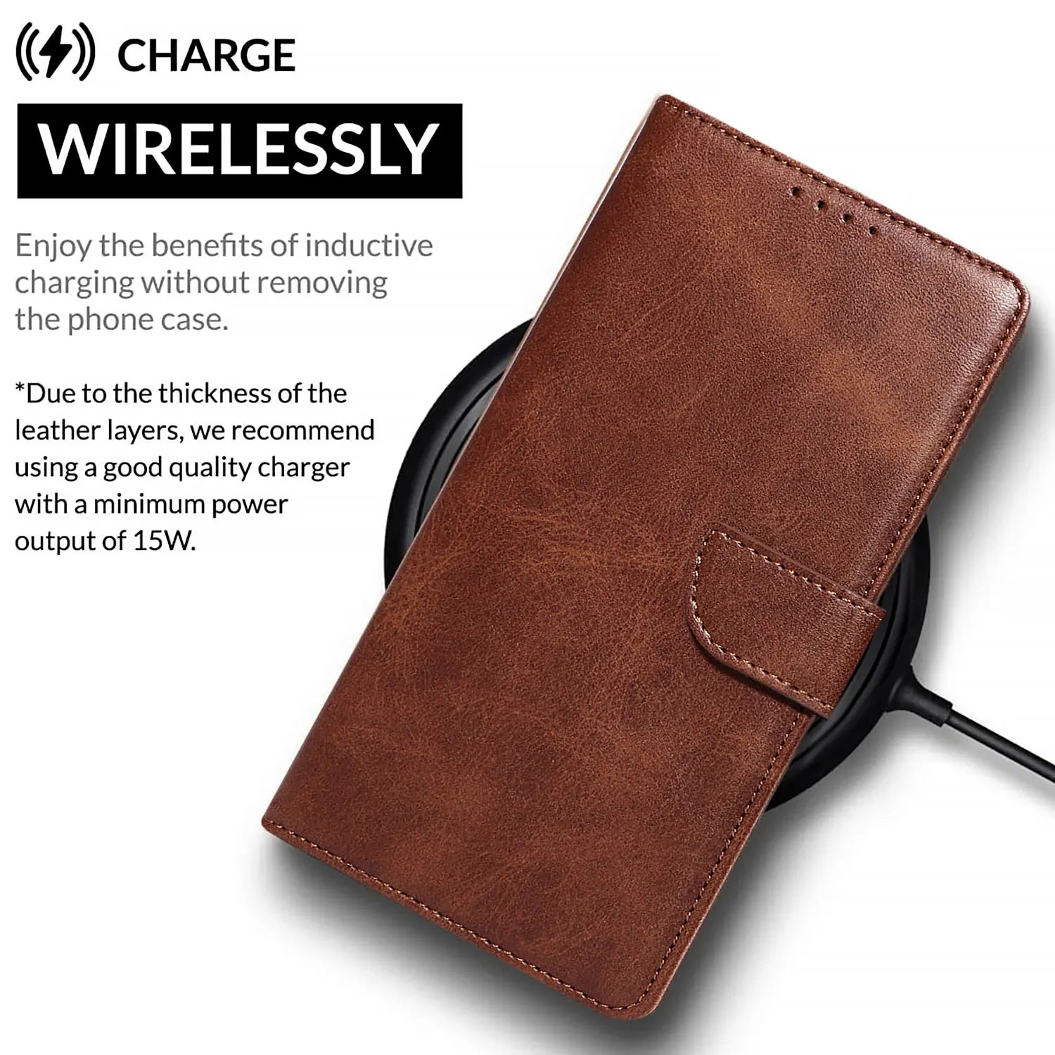 Galaxy S24 Leather Wallet Case – Brown